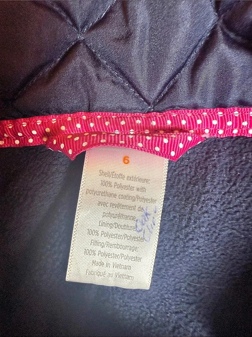 Quilted Bow Pocket Jacket Blue Size 6 Gymboree